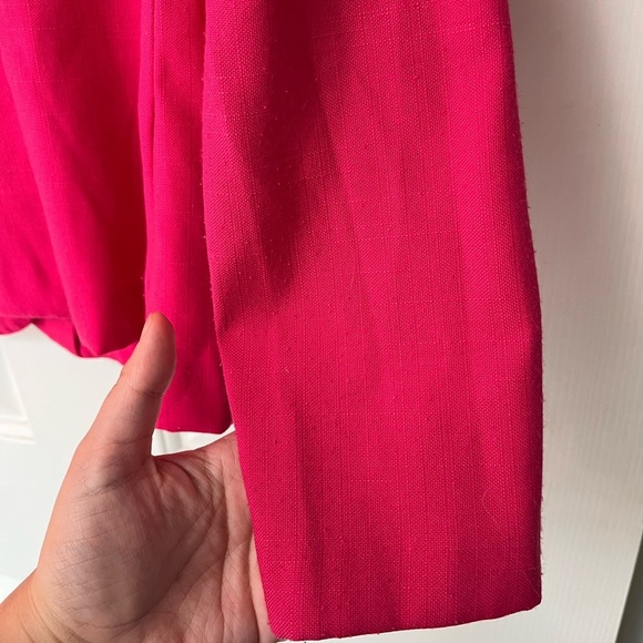 Vintage 80s 90s Hot Pink Blazer with Lace Collar - Picture 15 of 15